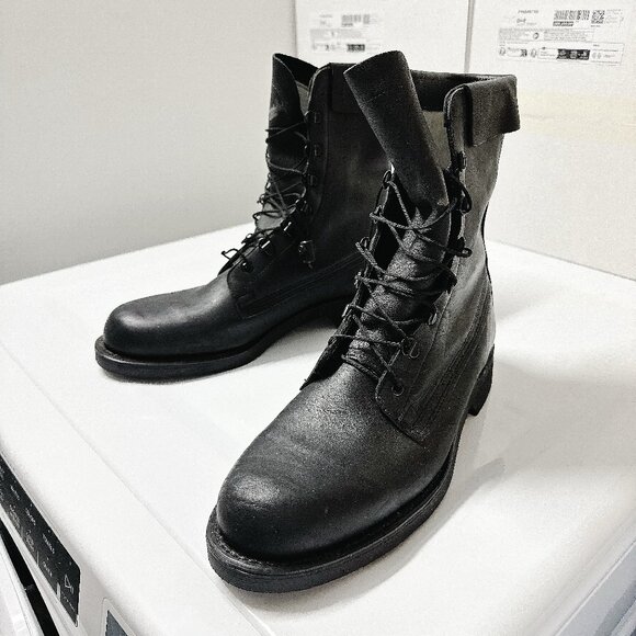 Like New - Addison Shoe Company Men’s Size 11.5 D Black Military Combat Boots - Picture 1 of 6